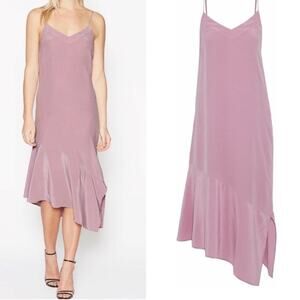 Equipment Jada Silk Slip Midi Dress Small Orchid Smoke Asymmetric Hem Fairycore